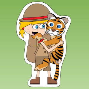 Maddie And Tiger Cub Sticker